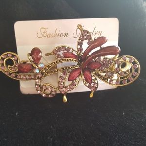 Stunning gold and pink hair clip